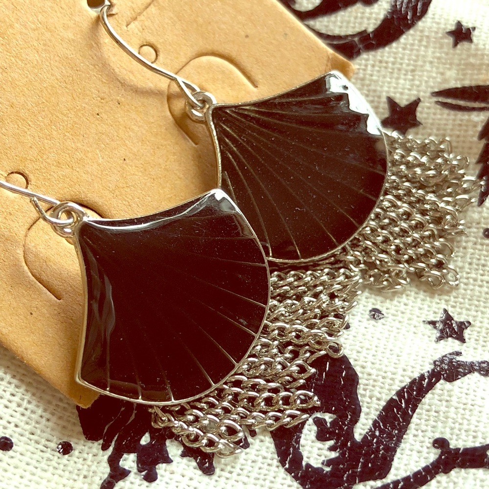 Black enamel Plunder earrings